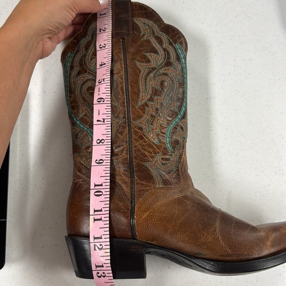 J.B. Dillion Brown with Turquoise Stitching Cowboy Boots - Picture 11 of 11